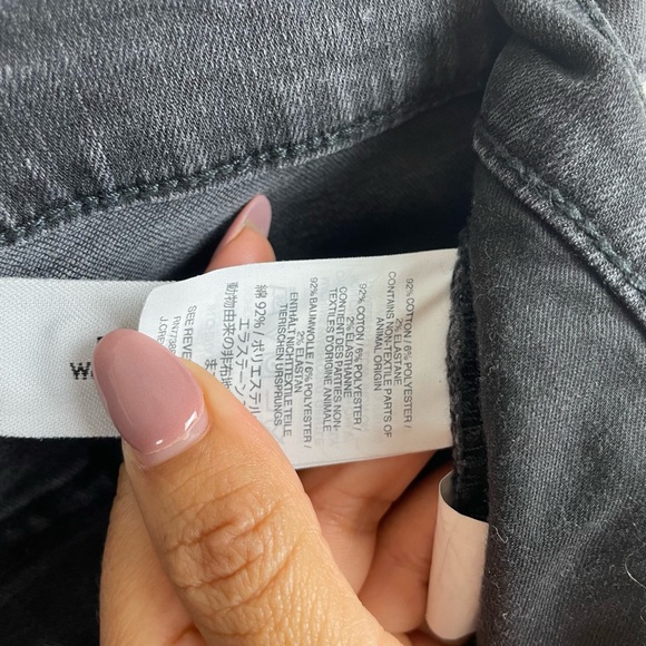 Madewell Cali Demi-Boot Jeans  Asymmetrical Hem Edition Black Button Fly - Picture 7 of 11